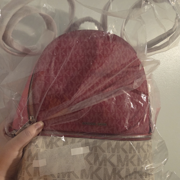 Michael Kors Raspberry Multi Rhea Backpack Nwt. In Bag. - Picture 4 of 4
